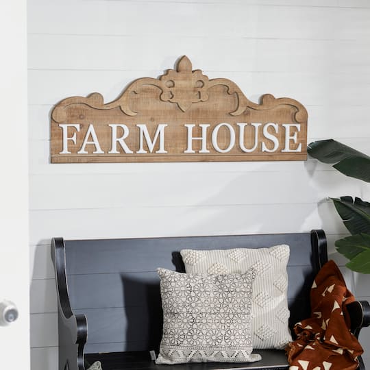 Brown Wood Farmhouse Wall Decor 19" x 47" x 1"